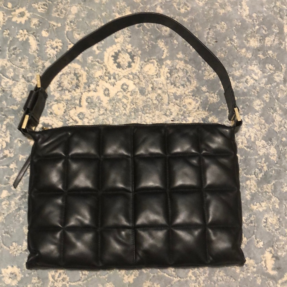 All Saints Black Quilted Shoulder Bag